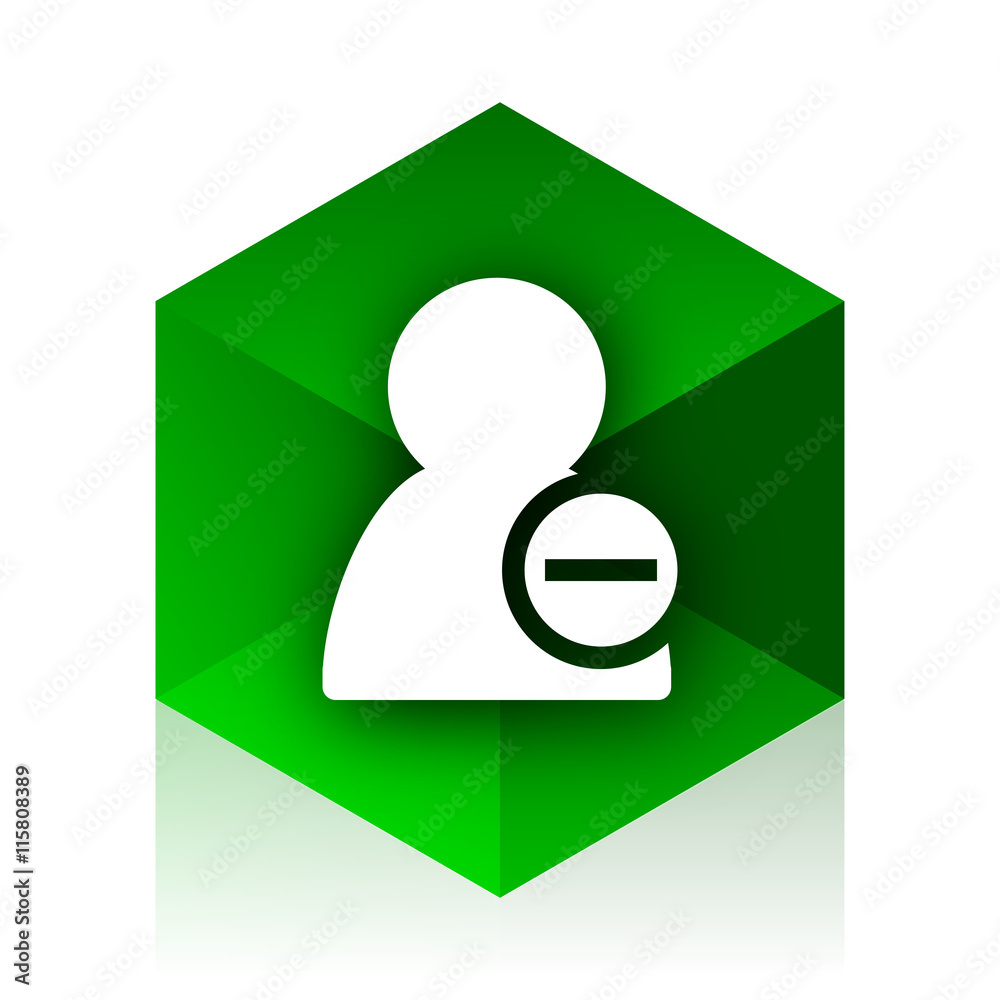 Poster remove contact cube icon, green modern design web element