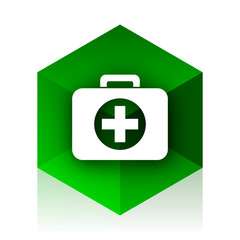 Obraz premium first aid cube icon, green modern design web element