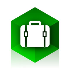 bag cube icon, green modern design web element