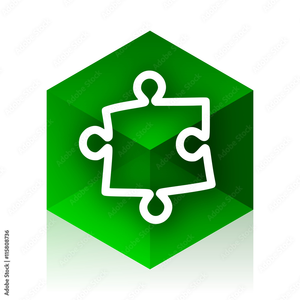 Aufkleber puzzle cube icon, green modern design web element