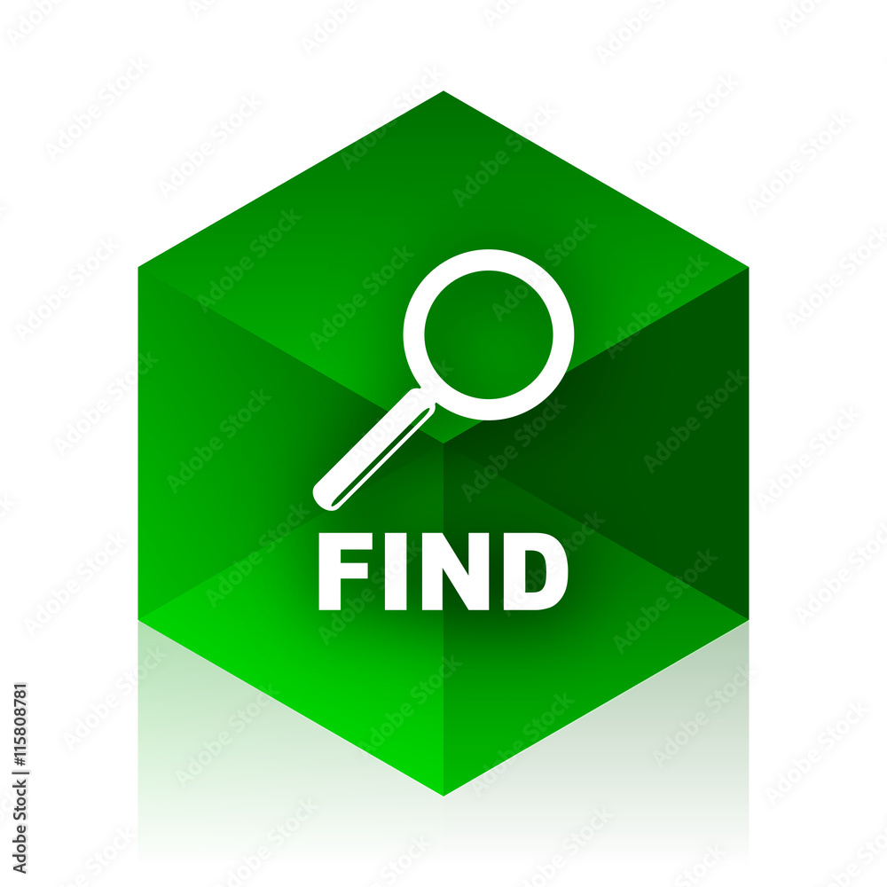 Aufkleber find cube icon, green modern design web element
