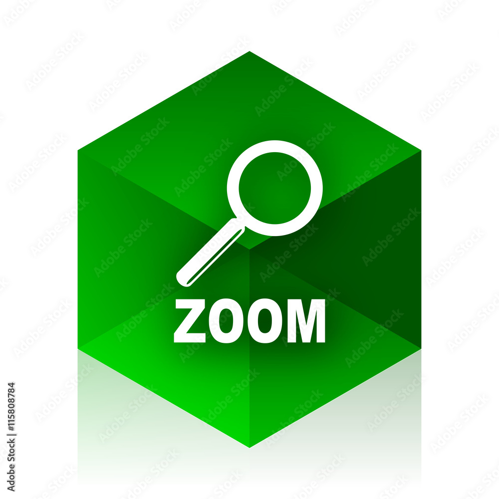 Aufkleber zoom cube icon, green modern design web element