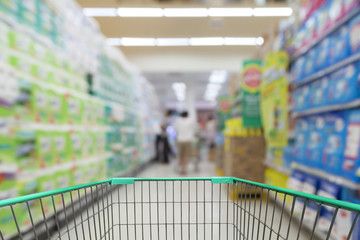  shopping cart view with Blurred defocused background