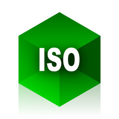 iso cube icon, green modern design web element