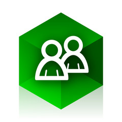 forum cube icon, green modern design web element