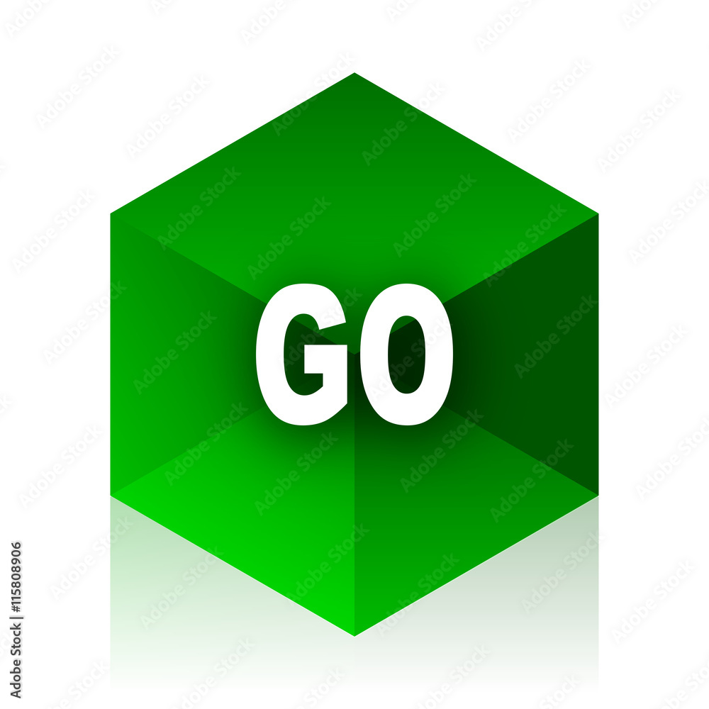 Poster go cube icon, green modern design web element
