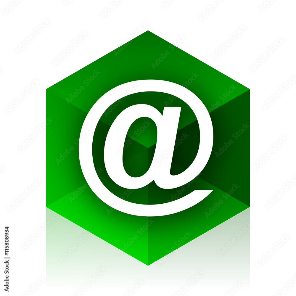 Poster email cube icon, green modern design web element