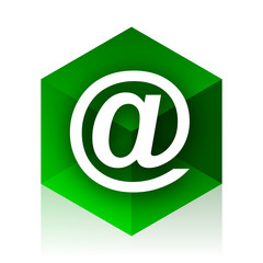 email cube icon, green modern design web element