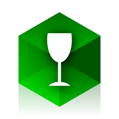 alcohol  cube icon, green modern design web element