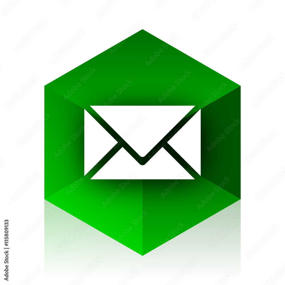 Aufkleber email cube icon, green modern design web element