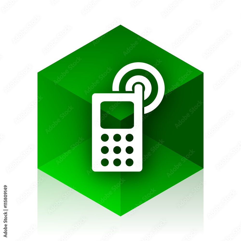 Aufkleber phone cube icon, green modern design web element