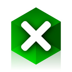 Obraz premium cancel cube icon, green modern design web element