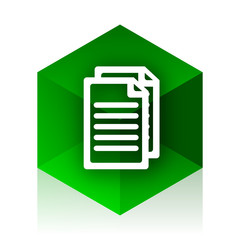 document cube icon, green modern design web element