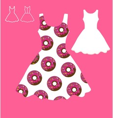 летнее платье с пончиками