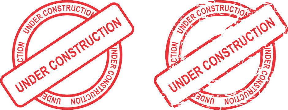 under construction word red stamp in vector format