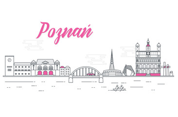 Panorama miasta Poznań - obrazy, fototapety, plakaty