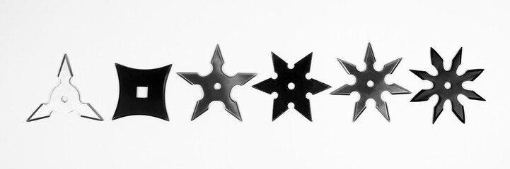 shurikens on white background