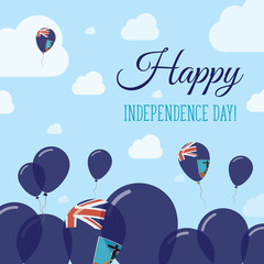 Naklejka premium Montserrat Independence Day Flat Patriotic Design. Montserratian Flag Balloons. Happy National Day Vector Card.