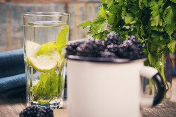 blackberry in old cup