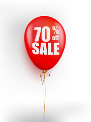 sale red balloon. Vector reduction advertising illustration
