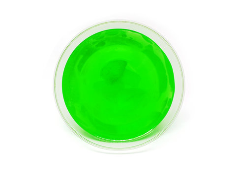 Green Lime Jelly With Fruit Piece In A Plastic Cup