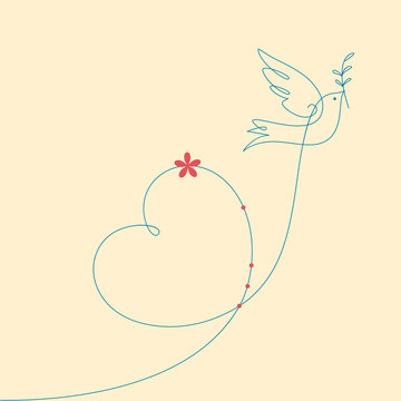 Dove With Heart Shape.