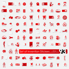 Set of invention stickers