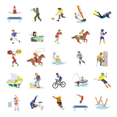 Sports II color vector icons