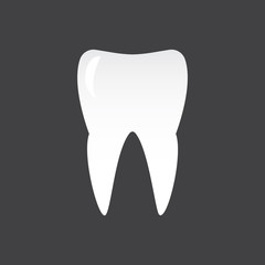 Tooth on a black background, template design element