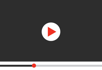 Video player for web, vector illustration