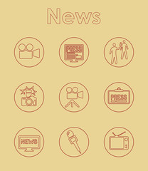 Set of news simple icons