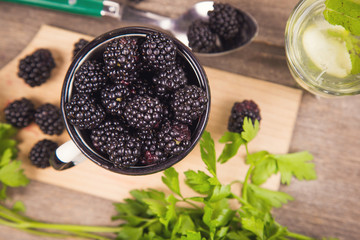 blackberry in old cup