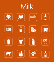 Set of milk simple icons