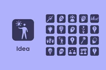 Set of idea simple icons