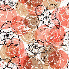 Seamless modern floral pattern with gladioli