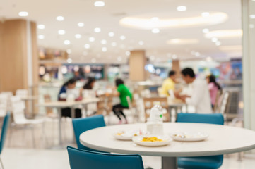 Blurred food court