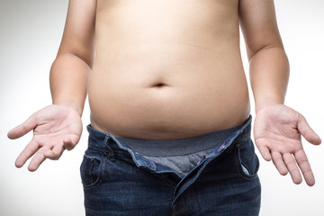 Naklejka premium overweight man with fat belly