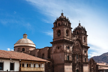 Fototapeta premium old cathedral on sky background