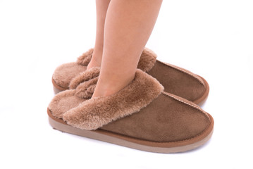 Leather slipper isolated