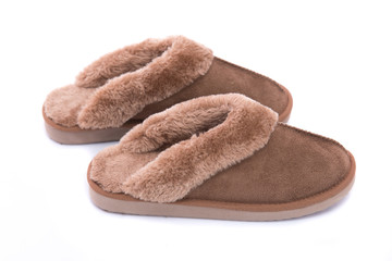 Leather slipper isolated