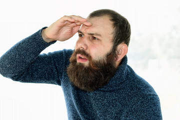 Obraz premium man beard sailor isolated