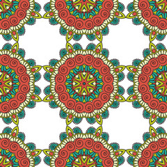Seamless pattern. Vintage decorative elements. Hand drawn background. Islam, Arabic, Indian, ottoman motifs.