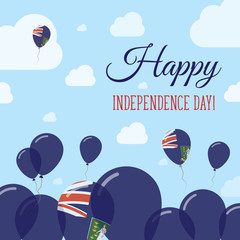 Naklejka premium Virgin Islands, British Independence Day Flat Patriotic Design. Virgin Islander Flag Balloons. Happy National Day Vector Card.