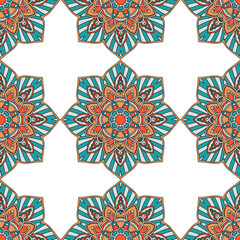 Seamless pattern. Vintage decorative elements. Hand drawn background. Islam, Arabic, Indian, ottoman motifs.
