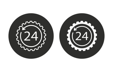 24 hour service - vector icon.