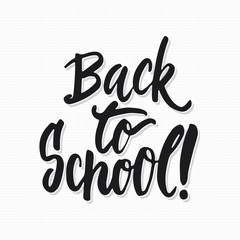 Back to school - lettering phrase, handwritten text isolated on the white background. Fun calligraphy for typography greeting and invitation card or t-shirt print design.