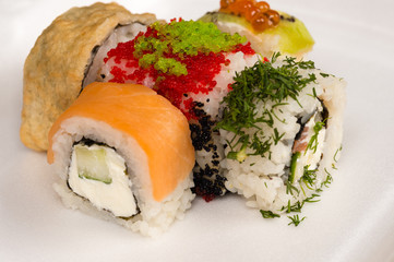 five different rolls closeup