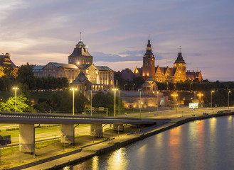 panorama of Old Town in Szczecin (Stettin) City

