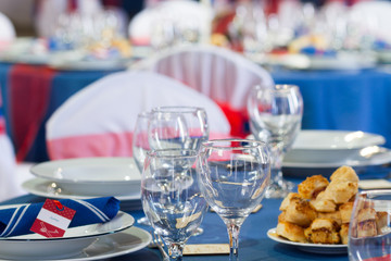 table set for event or wedding