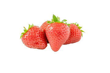 strawberries over white background